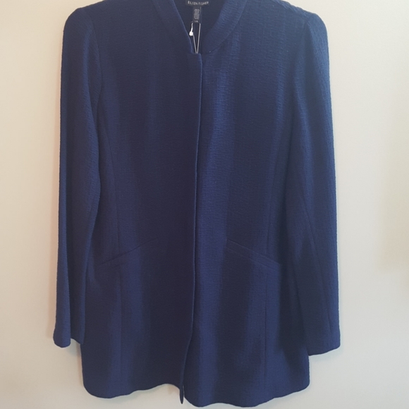 SOLD Eileen Fisher Jacket Sz L Textural Tencel - Picture 3 of 8